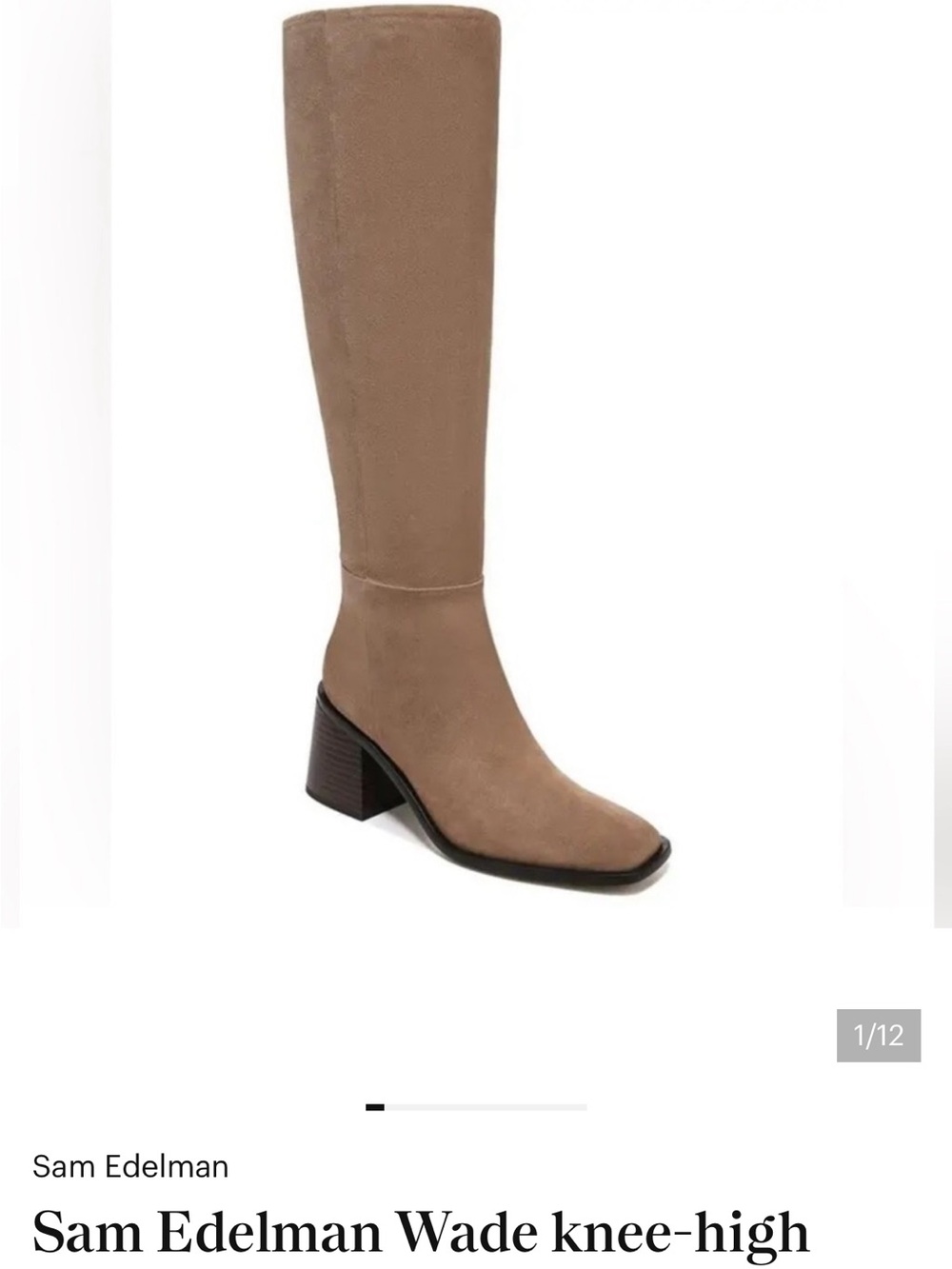 Sam Edelman Over-the-Knee Boots in Taupe Suede